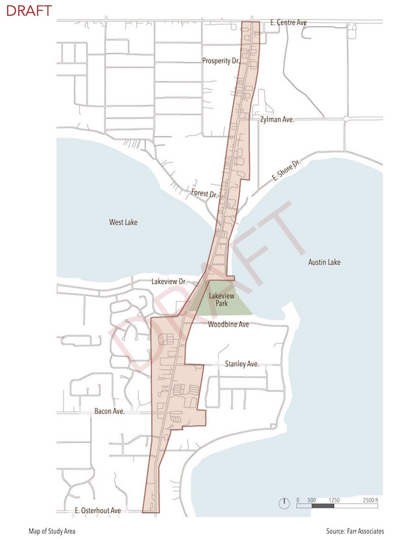  The area covered by the Lake Center District Corridor Placemaking study.