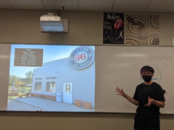 Olivia Lackies, senior at Lakeview High School, whose presentation focused on Station 66 in Battle Creek.