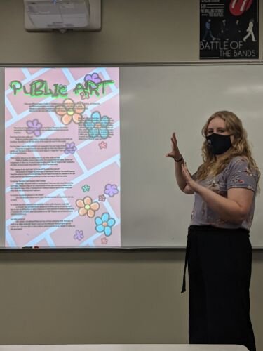 Megan Owens, senior at Marshall High School, whose presentation focused on the benefits of public art.