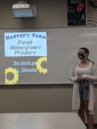 Madison Sweeter, senior at Tekonsha High School, whose presentation focused on Harvey's Farm in Tekinsha.