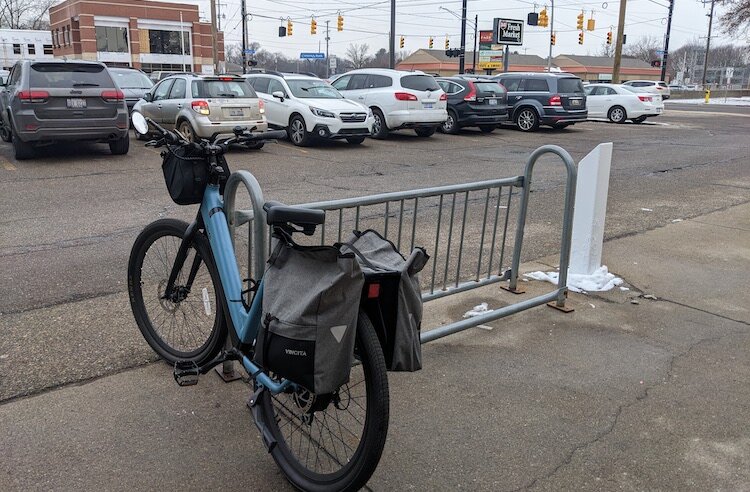 Nathan Browning's e-bike on a shopping run to D&W.