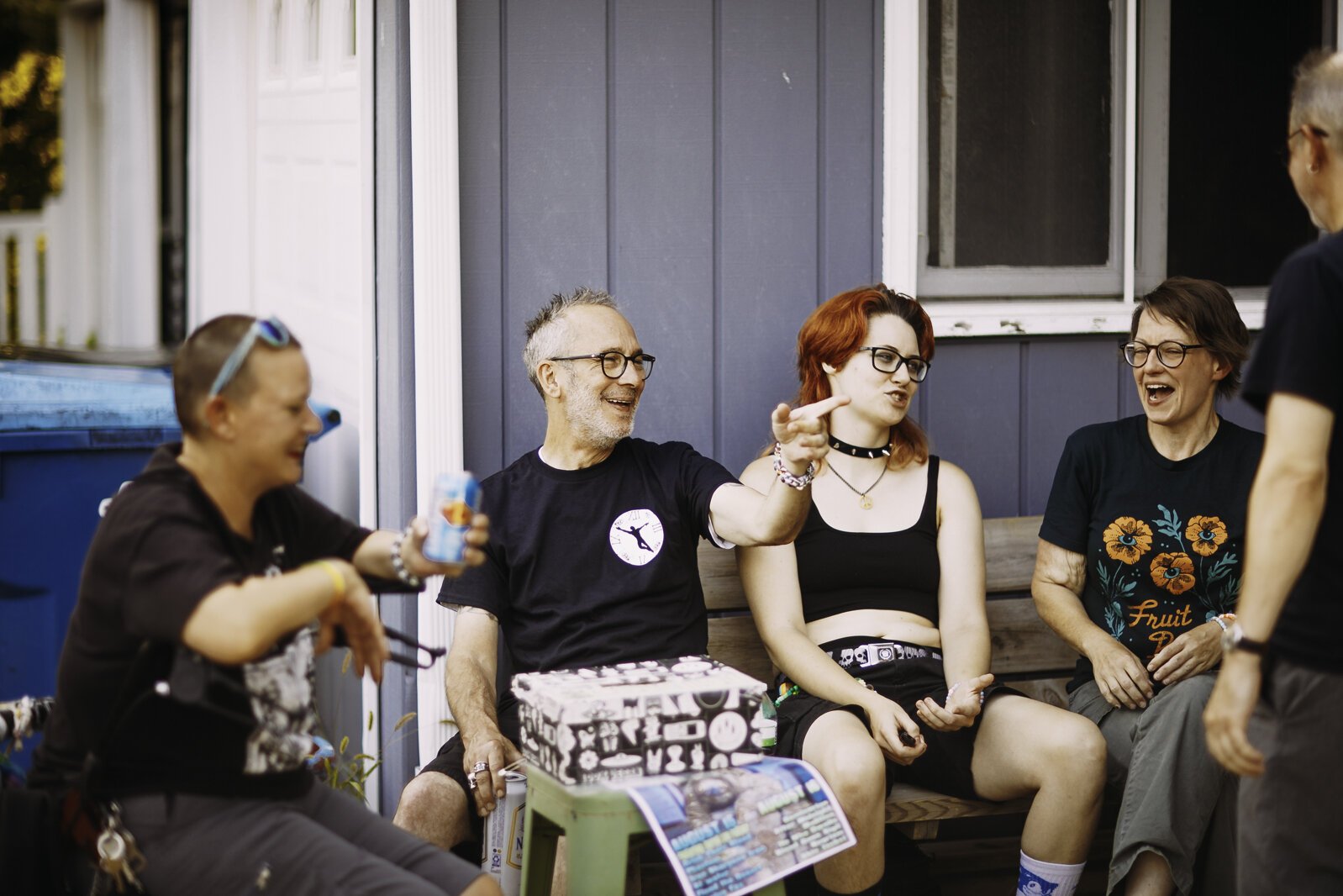 The music may become "brutal" inside, but outside it's a friendly communal atmosphere.