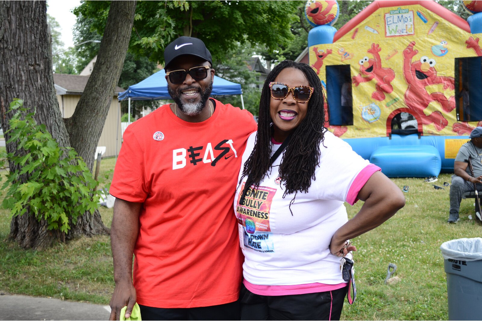  H.O.P.E.'s Recovery and Resiliency Trauma Center Director Reggie Nelson, and recovery navigation coordinator Mighty Stream, were enjoying the block party and mingling with whoever needed to speak with them.