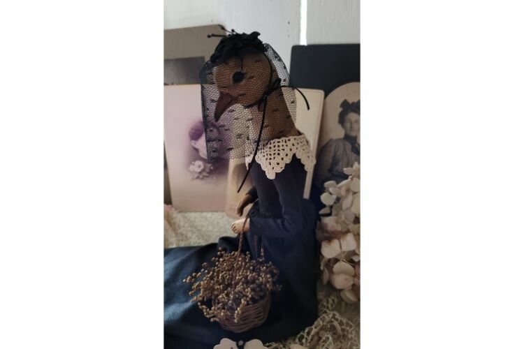 A doll created by Stacey Walsh of Goode Wife's Tea., who will be displaying at Bewitching Peddlers of Halloween.