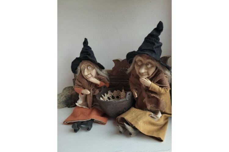 Witches created by Stacey Walsh of Goode Wife's Tea, who will be displaying at Bewitching Peddlers of Halloween.