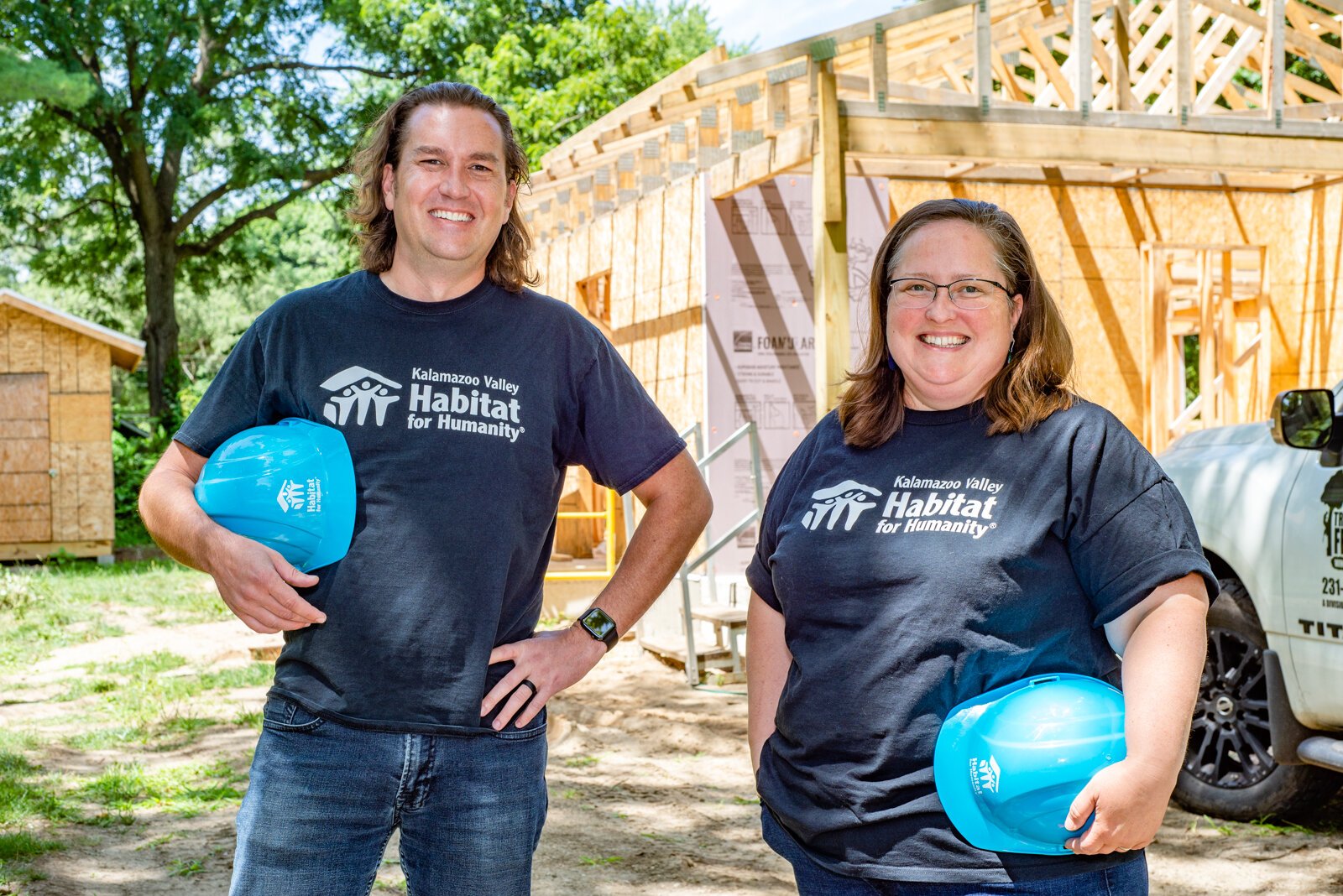 Habitat for Humanity Executive Director Rob Oakleaf and Margy Belchak.