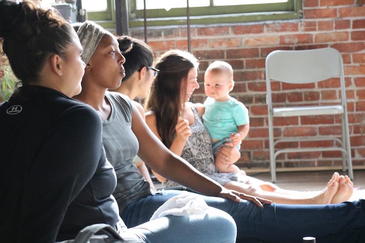 Mothers and children at Rootead.