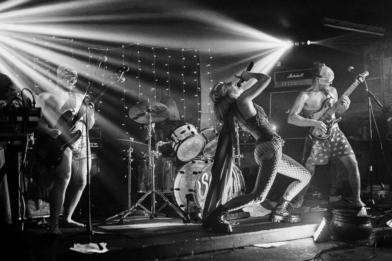What happens in a quiet Milwood neighborhood? RunOff shows have included Detroit's theatrical The Cult of Spaceskull, who welded chainsaws and fishnets in the Yates' garage.