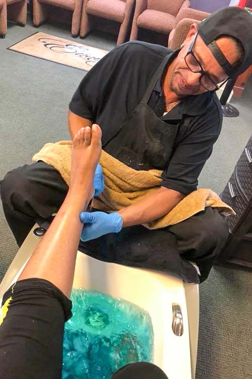 Ricky Thrash is known for his pedi-cure expertise.