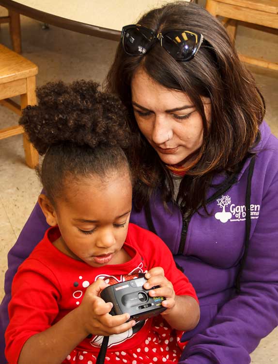 Getting individual attention at Garden of Dreams     Photo by Susan Andress