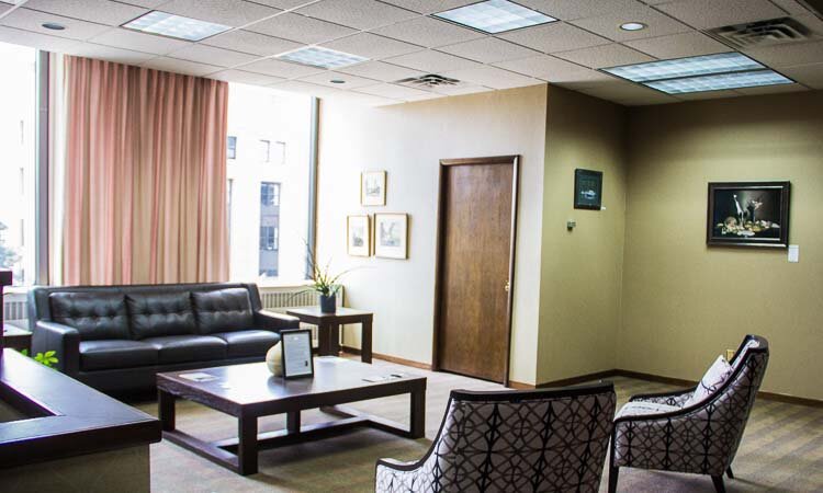 Lobby area in the Kalamazoo Defender office.