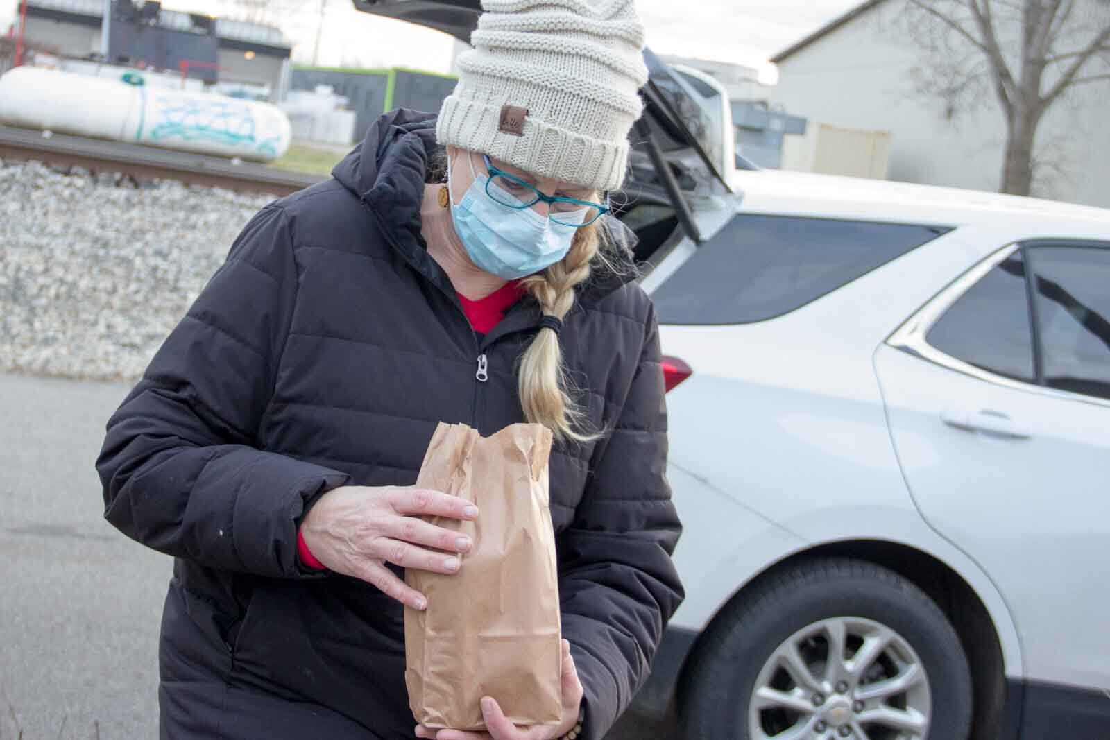 Lisa Johnson at a recent meal train event for the homeless of Kalamazoo.