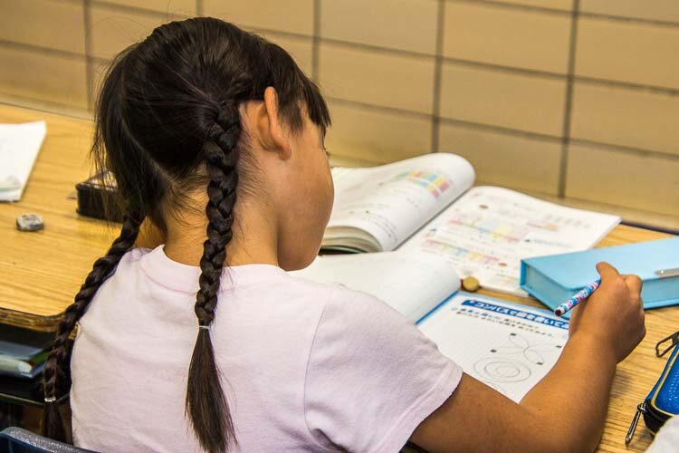 A student at work during Saturday School.