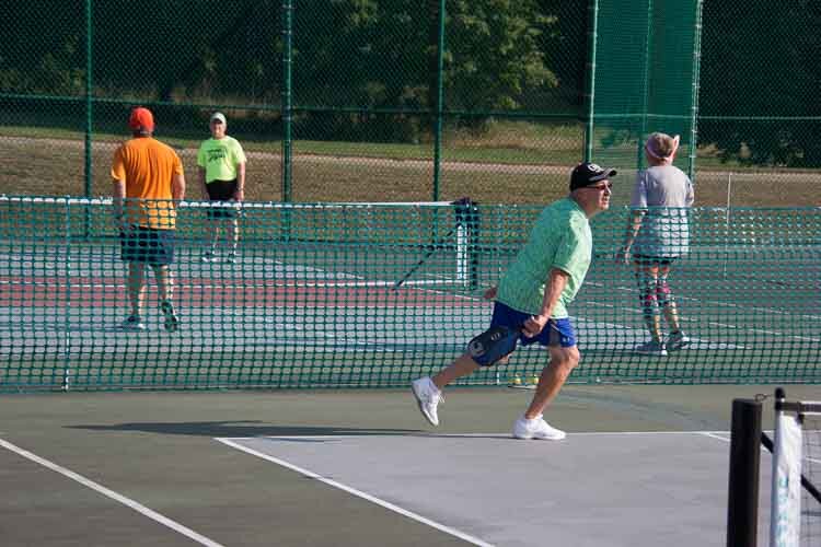 Battle Creek Pickleball Club members on the couts at KCC.
