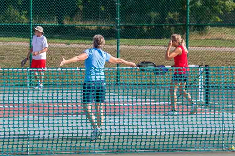 Battle Creek Pickleball Club members on the couts at KCC.