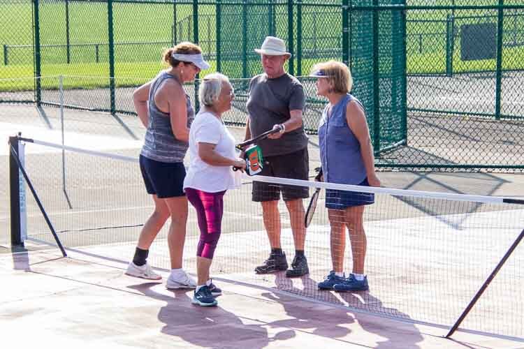 Battle Creek Pickleball Club members on the couts at KCC.