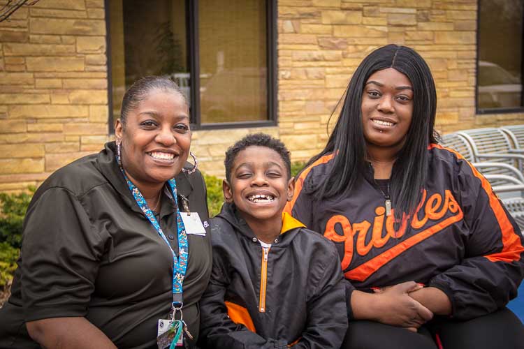 Yolanda White with her two children Tyion and Talonda. Photo by Susan Andress