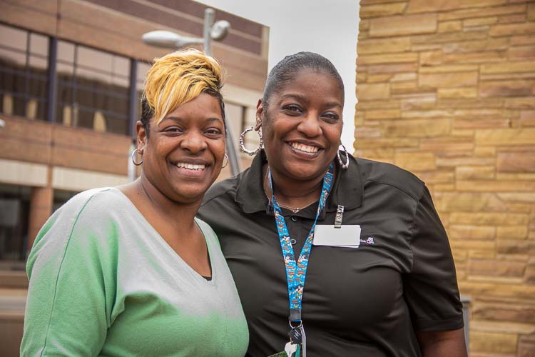 Taneka Thomas, Workforce Development Liaison with Yolanda White,  the WFD Participant of the year. 