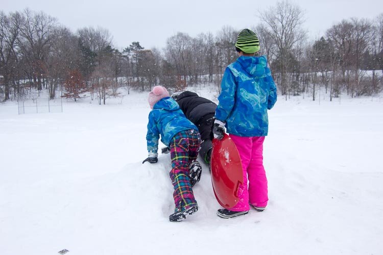 Children enjoy playing outdoors in the Oakwood neighborhood.