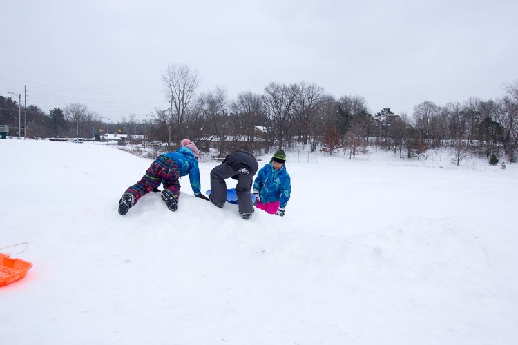 Children enjoy playing outdoors in the Oakwood neighborhood.