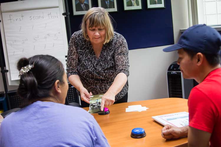 Instructor Betty Alia teaches location from a photograph.