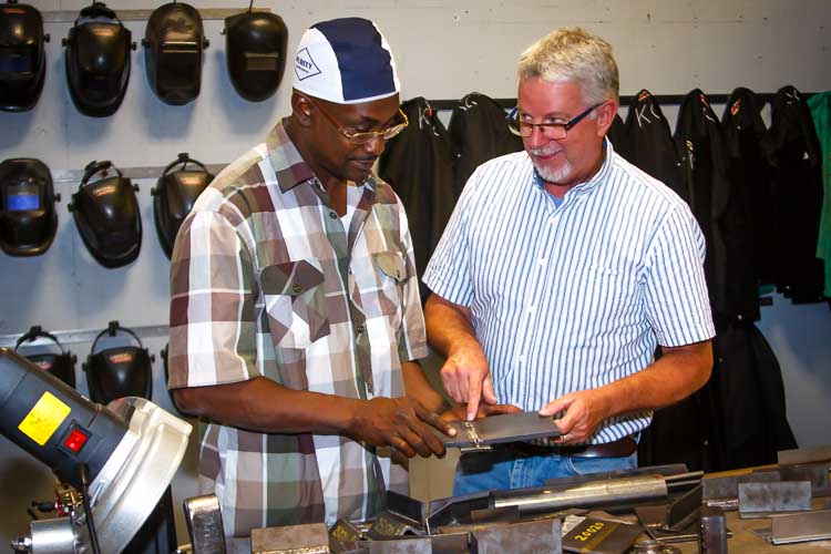 Terry Clark with with an instructor.