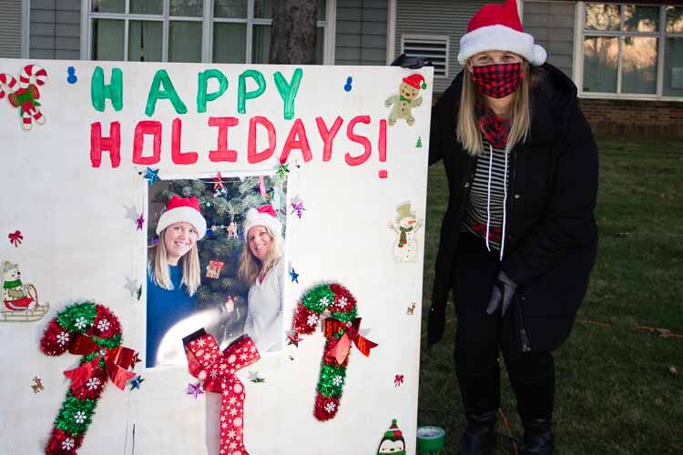 The staff created life-size holiday cards.