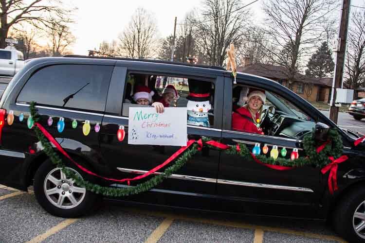 King-Westwood Elementary School families were being encouraged to decorate their vehicles with a winter or holiday theme.