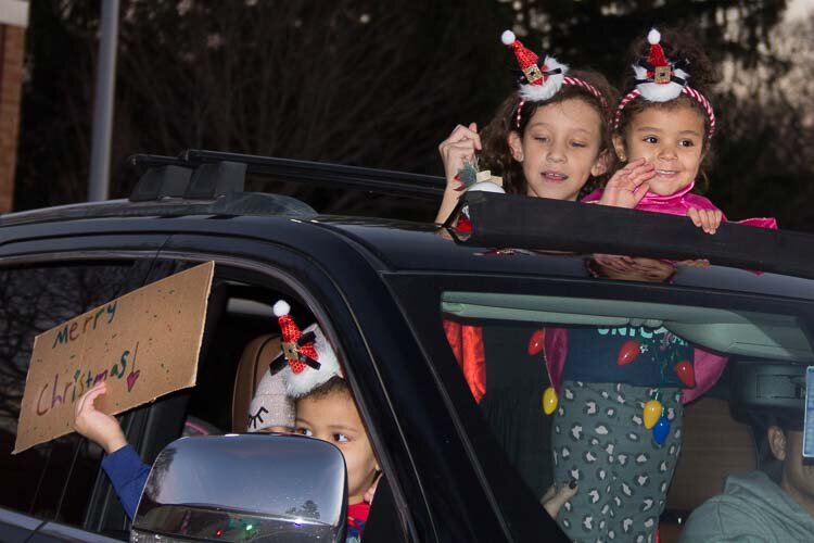 King-Westwood Elementary School families were being encouraged to decorate their vehicles with a winter or holiday theme.