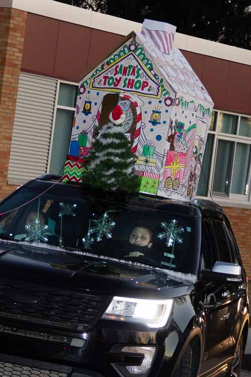 King-Westwood Elementary School families were being encouraged to decorate their vehicles with a winter or holiday theme.