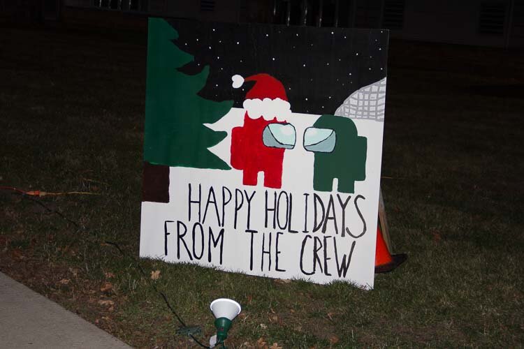 The staff created life-size holiday cards.