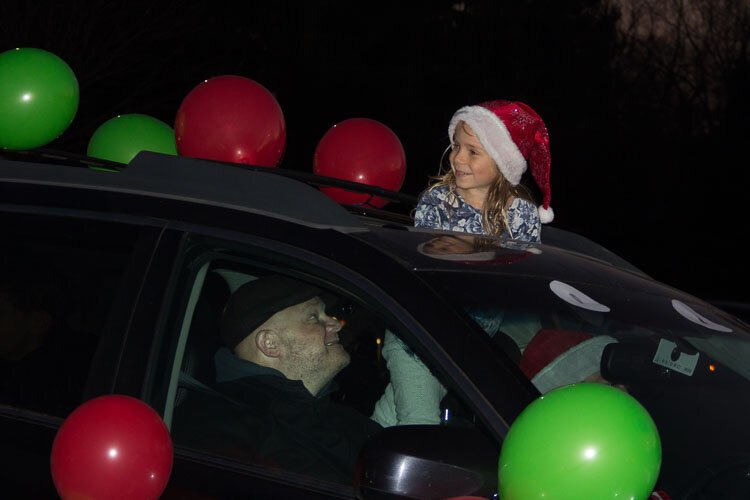 King-Westwood Elementary School families were being encouraged to decorate their vehicles with a winter or holiday theme.