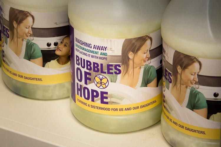 Bubbles of Hope is a fitting product to find on the shelves of the co-op's "store." Co-op members make it themselves.