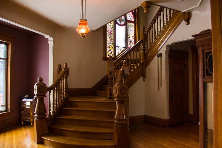 The home built in 1895 has many historical details.