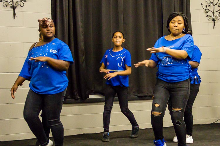 The Young Entrepreneur Dancers perform at December's Northside Art Hop.