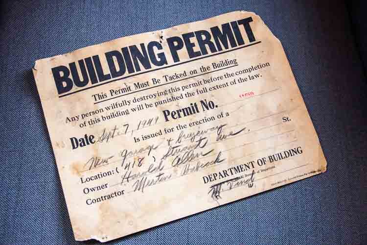 A building permit for their work in the Stuart Neighborhood.