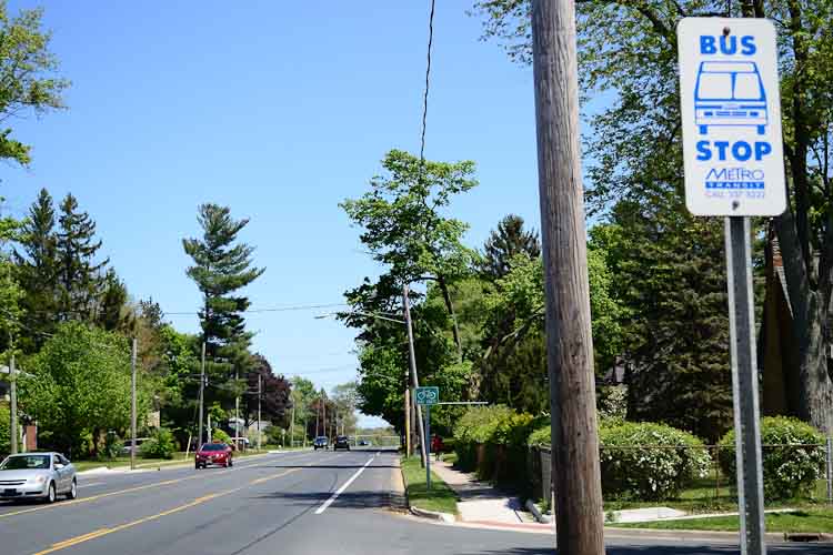 East Main after road diet. Before, four lanes of traffic took ruled the road. 