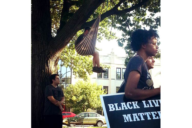 Rallying in support of Black Lives Matter