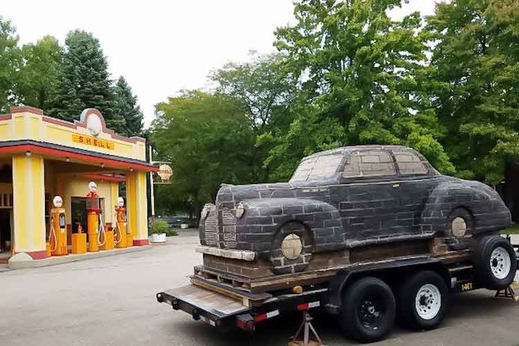 The Gilmore Car Museum recently received a 1940 Pontiac made of bricks