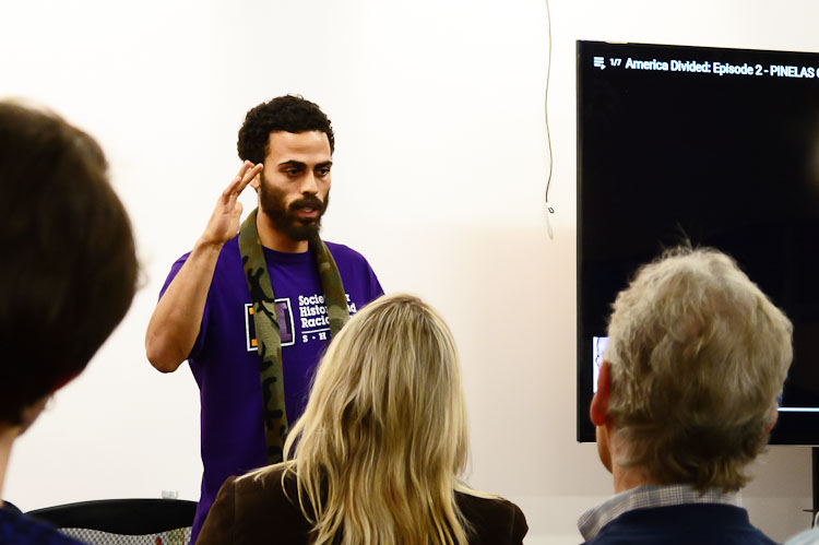 Jacob Piney-Johnson at Kalamazoo's Day of Healing event. Photo by Mark Wedel