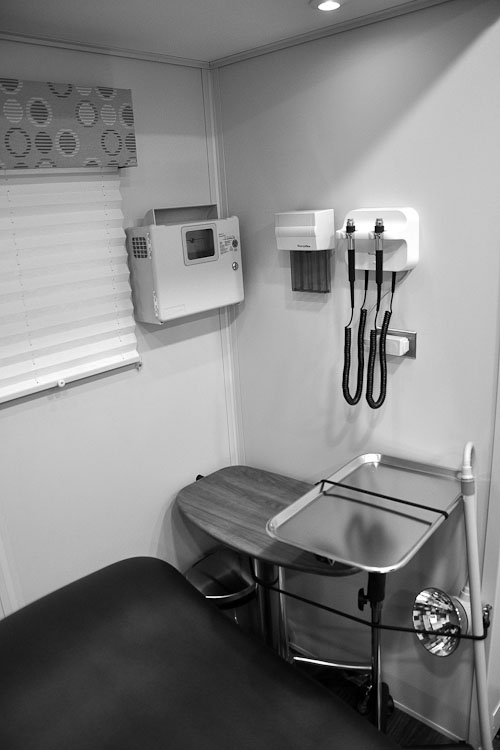 Exam room in the Family Health Center Mobile Clinic