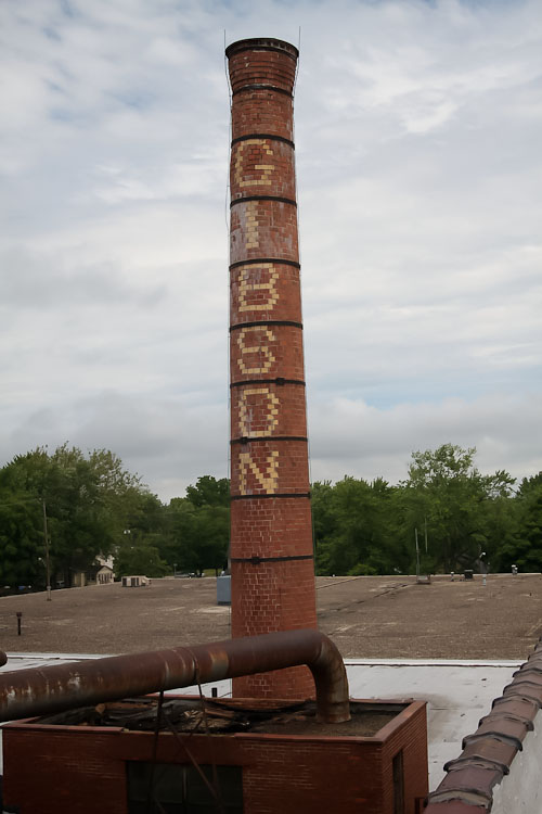 The smoke stack at the former Gibson Guitar Co.