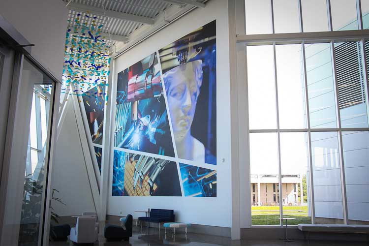The artwork on display in the Hanson Technology Center