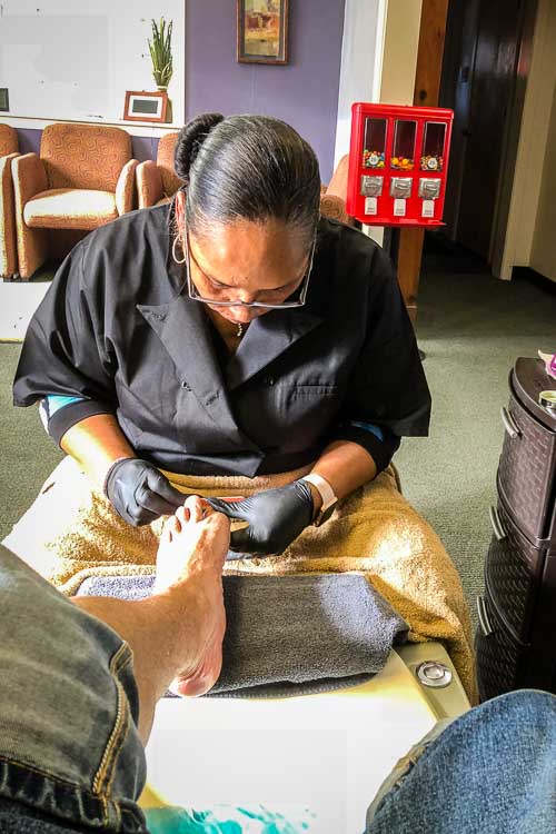 At work at Ennovy’s Beauty Bar.