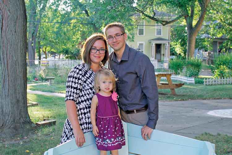 Nicole and Matt Milcarek with their daughter, Tesla.