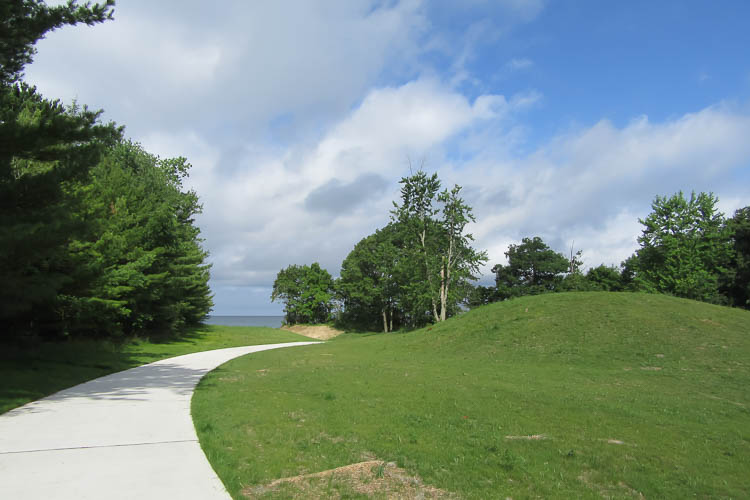 The walkway through Pilgrm Haven Natural  Area