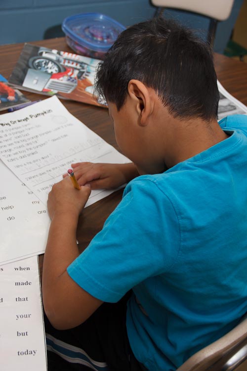 Joel works on his reading Photo by Susan Andress