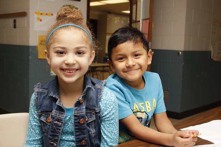 Reading buddies Tori and Joel  Photo by Susan Andress