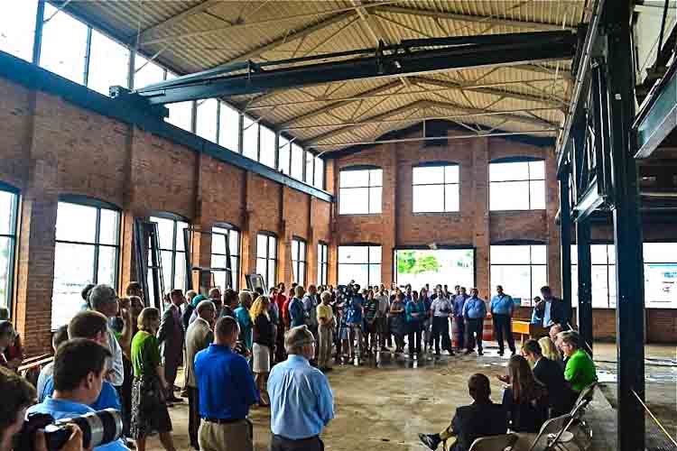 Fritz Brown addresses the crowd at The Foundry