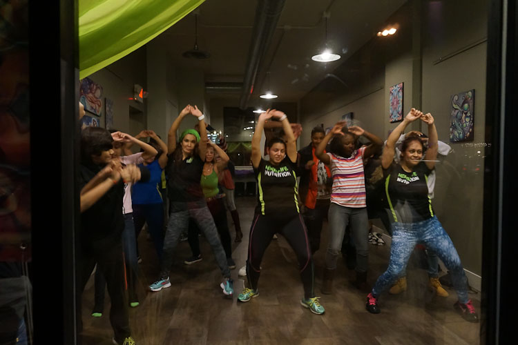 A dance-off at a recent Art Hop in Washington Square.